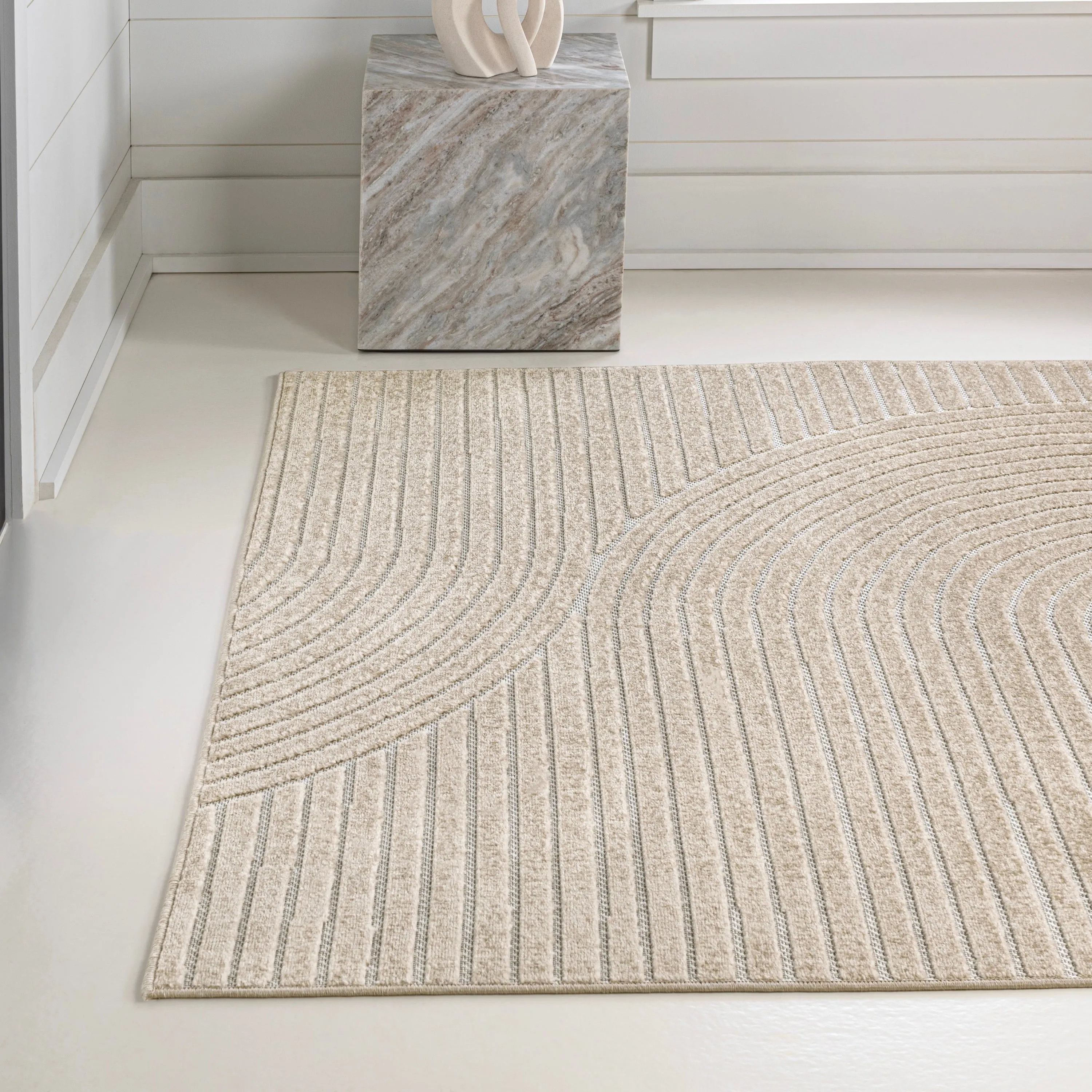 JONATHAN Y Odense Minimalist Curve Geometric Gray/Ivory Area Rug