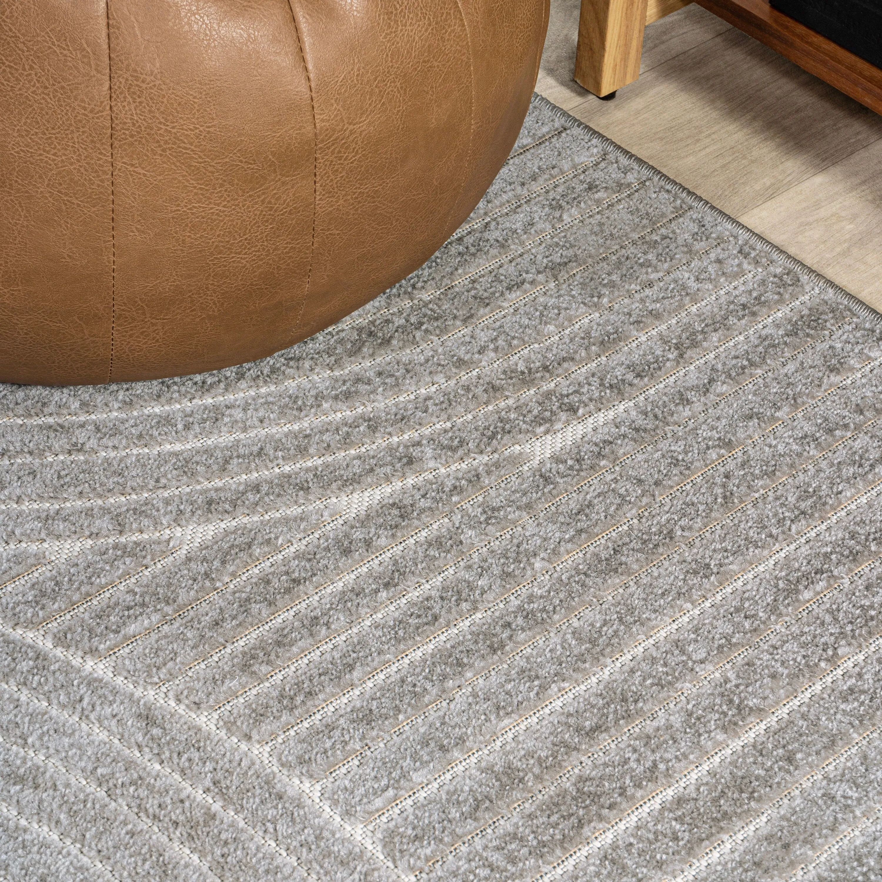 JONATHAN Y Odense Minimalist Curve Geometric Gray/Ivory Area Rug