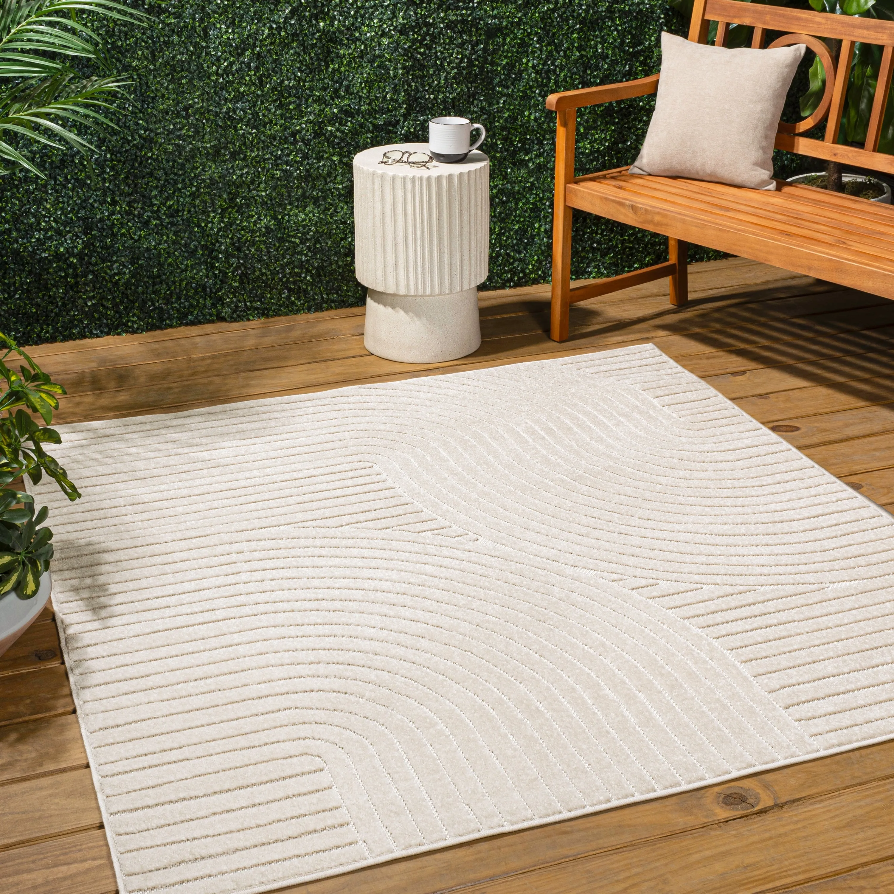JONATHAN Y Odense Minimalist Curve Geometric Gray/Ivory Area Rug