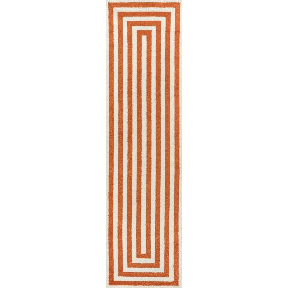 JONATHAN Y Olivier Modern Classic Mitre Stripe Brown/Ivory Rug