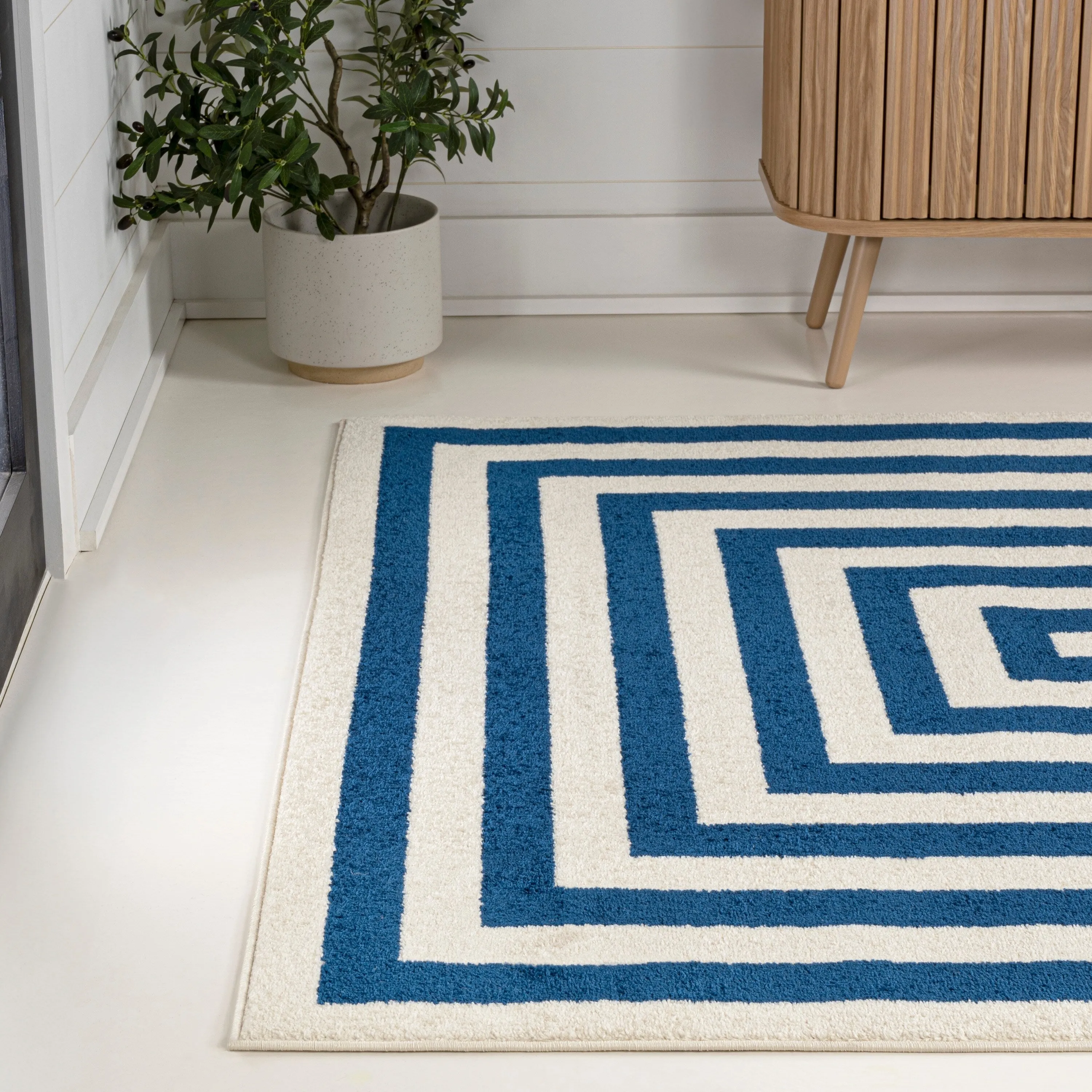 JONATHAN Y Olivier Modern Classic Mitre Stripe Brown/Ivory Rug