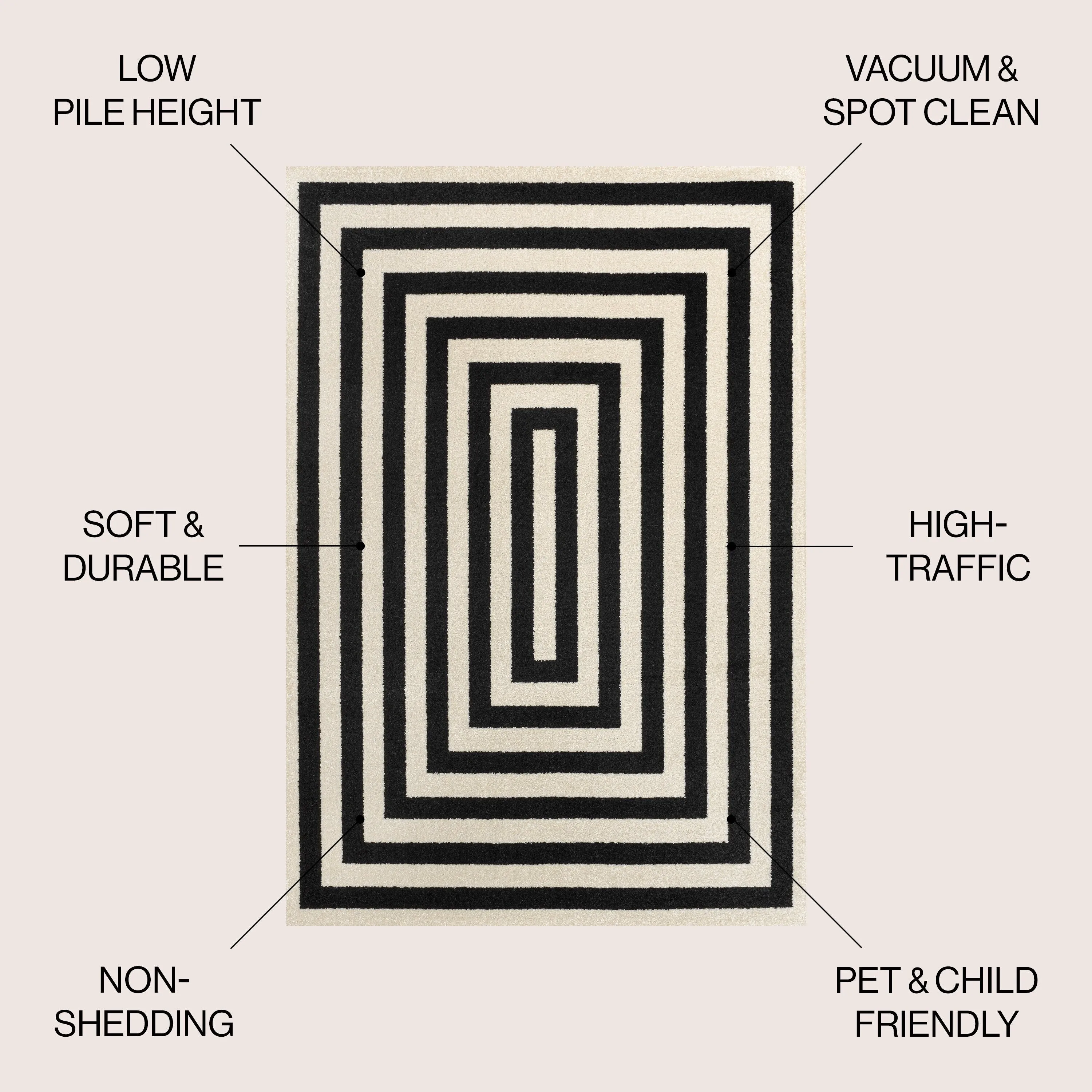 JONATHAN Y Olivier Modern Classic Mitre Stripe Brown/Ivory Rug