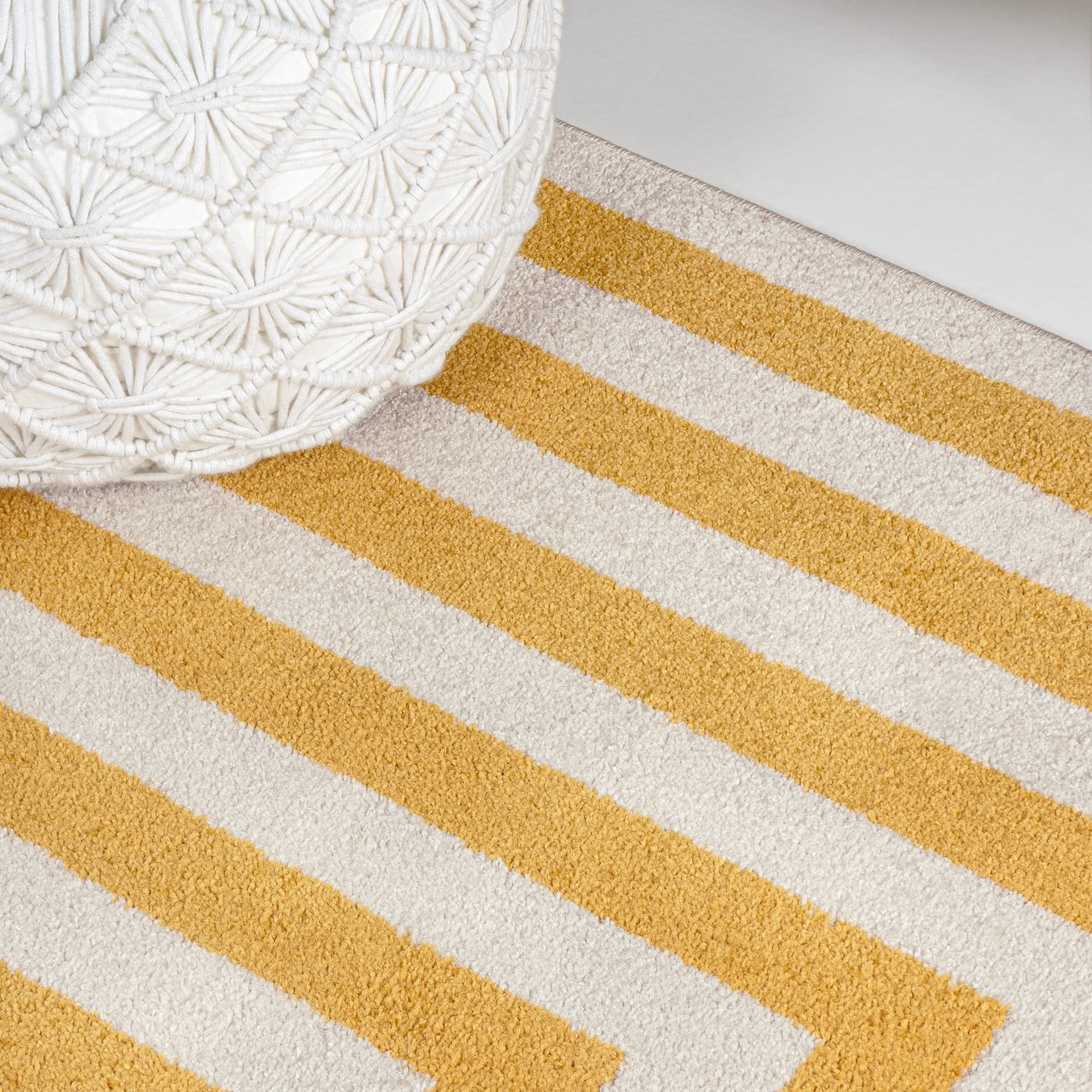 JONATHAN Y Olivier Modern Classic Mitre Stripe Brown/Ivory Rug