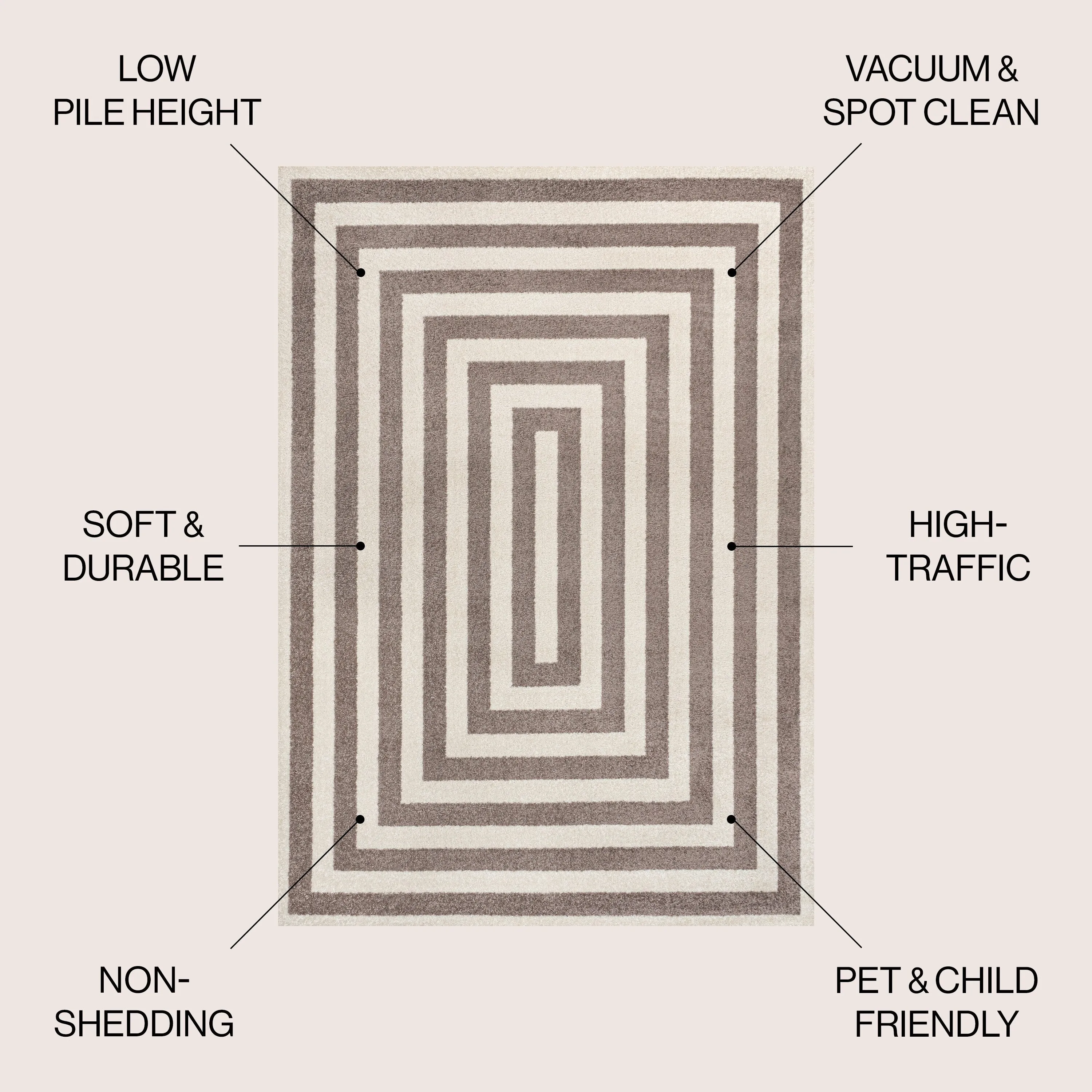 JONATHAN Y Olivier Modern Classic Mitre Stripe Brown/Ivory Rug