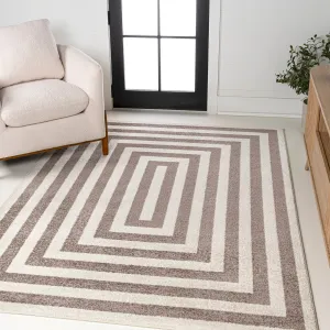 JONATHAN Y Olivier Modern Classic Mitre Stripe Brown/Ivory Rug