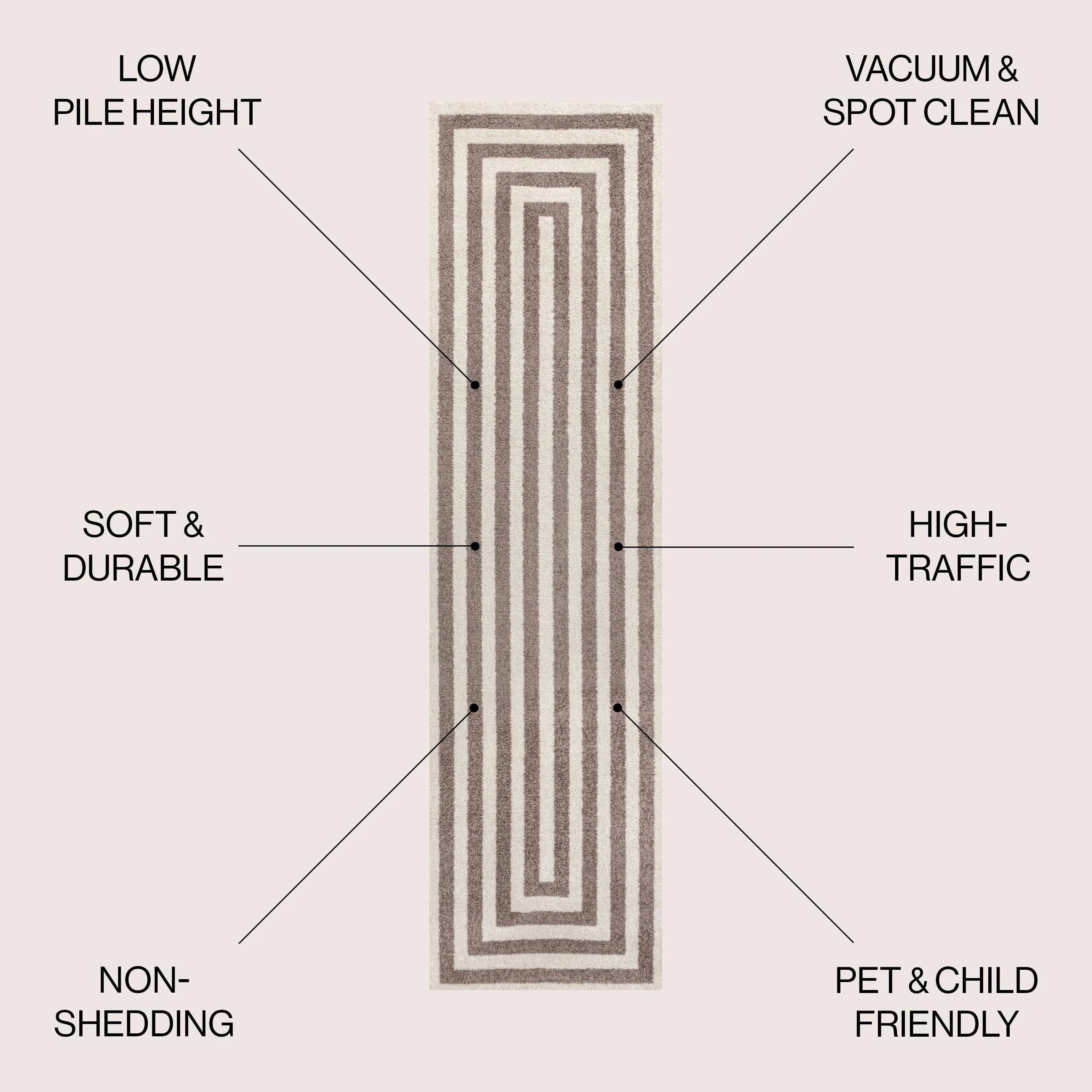 JONATHAN Y Olivier Modern Classic Mitre Stripe Brown/Ivory Rug