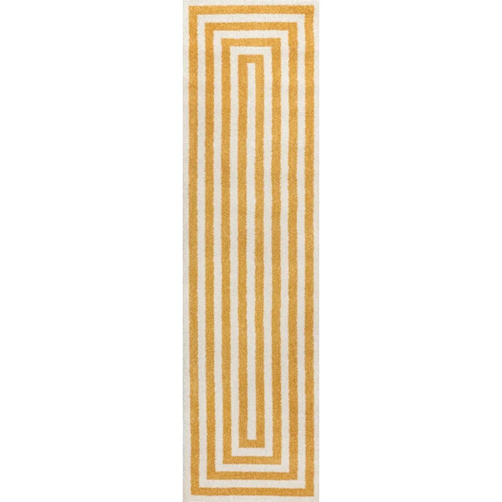 JONATHAN Y Olivier Modern Classic Mitre Stripe Brown/Ivory Rug