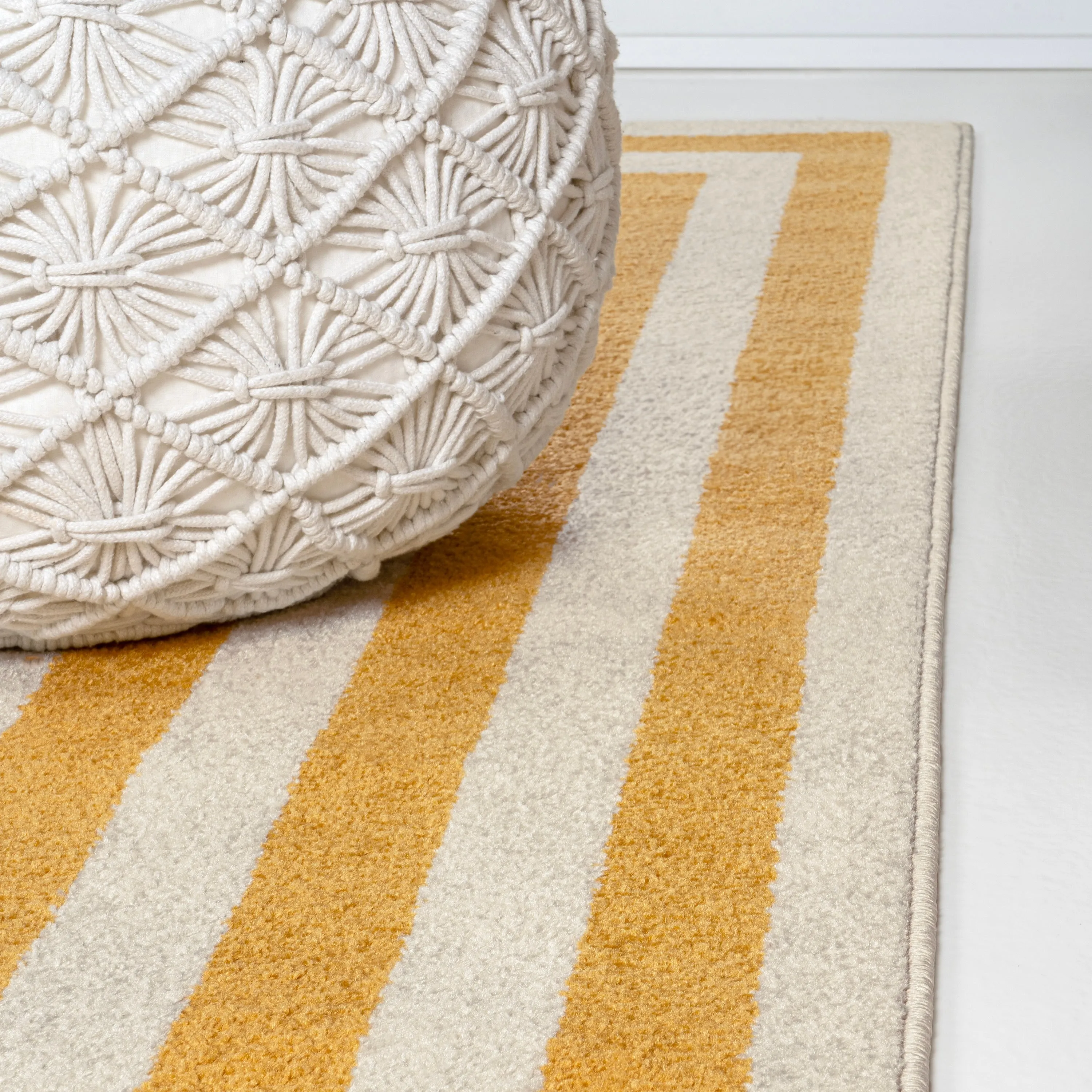 JONATHAN Y Olivier Modern Classic Mitre Stripe Brown/Ivory Rug
