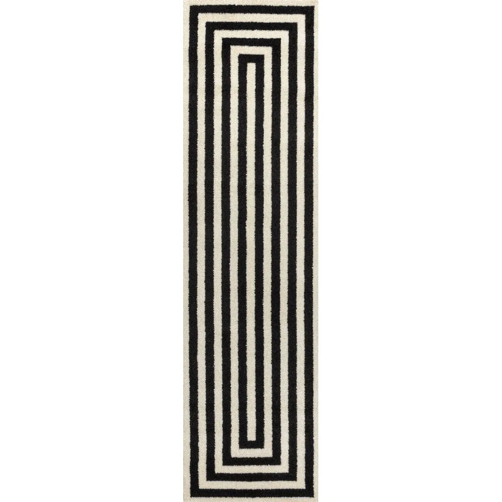 JONATHAN Y Olivier Modern Classic Mitre Stripe Brown/Ivory Rug