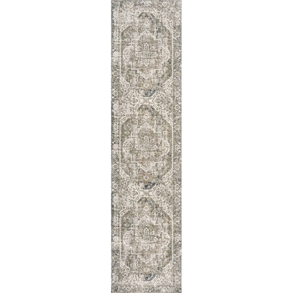 JONATHAN Y Pavel Bold Distressed Medallion Low-Pile Machine-Washable Area Rug