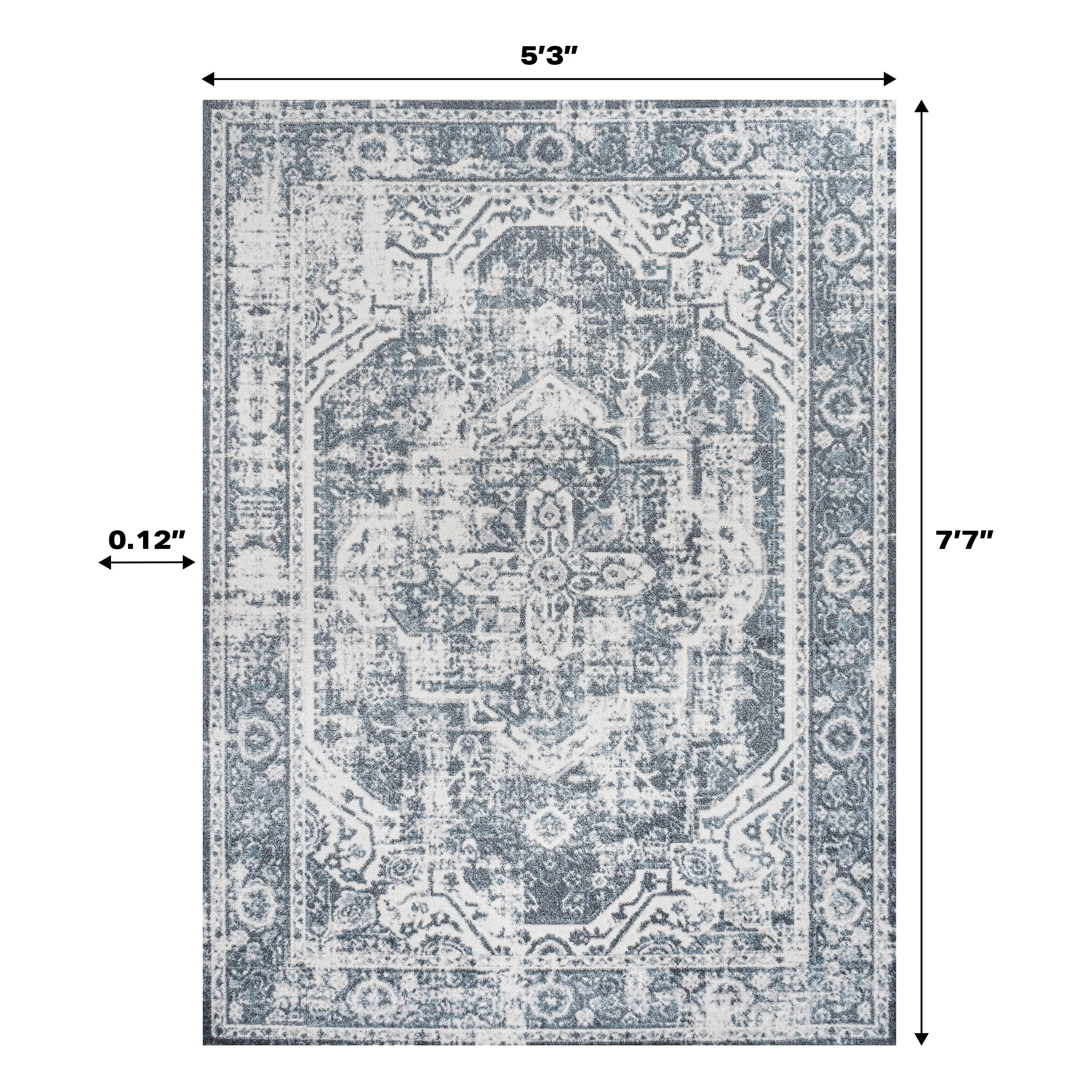JONATHAN Y Pavel Bold Distressed Medallion Low-Pile Machine-Washable Area Rug