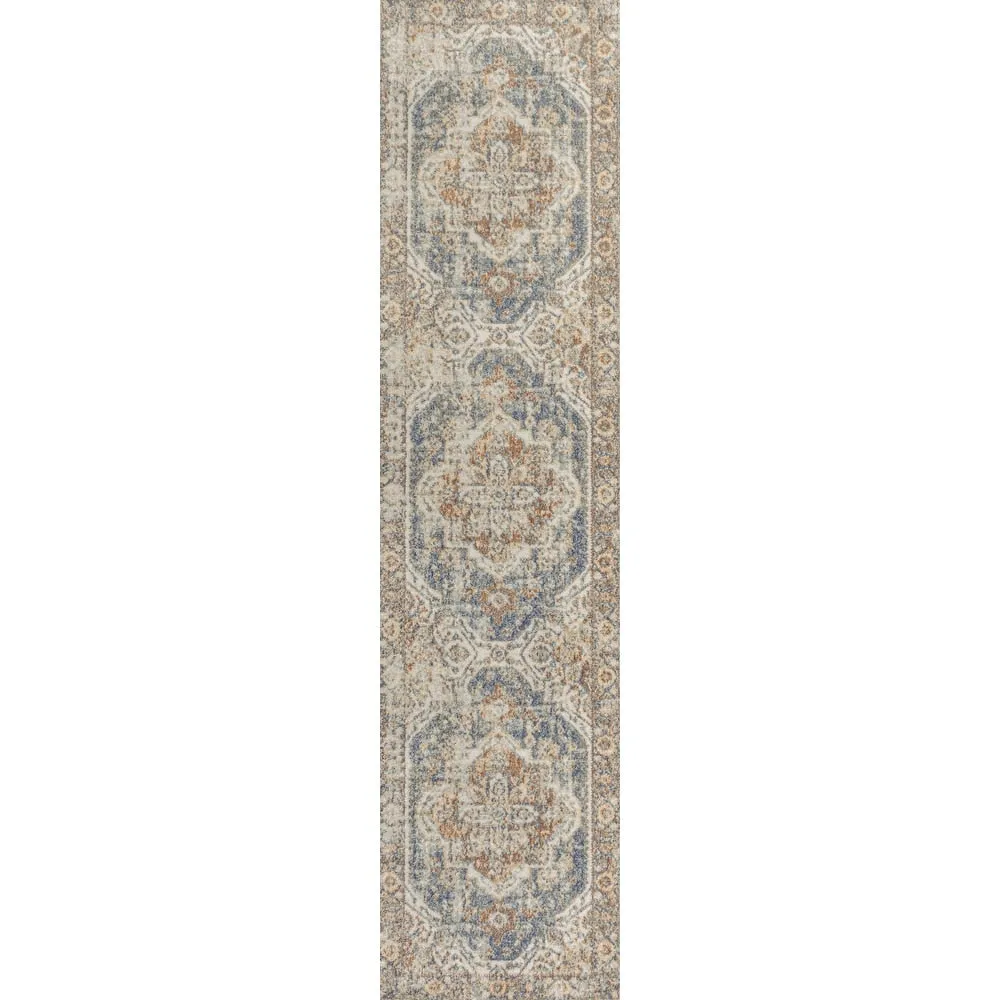 JONATHAN Y Pavel Bold Distressed Medallion Low-Pile Machine-Washable Area Rug
