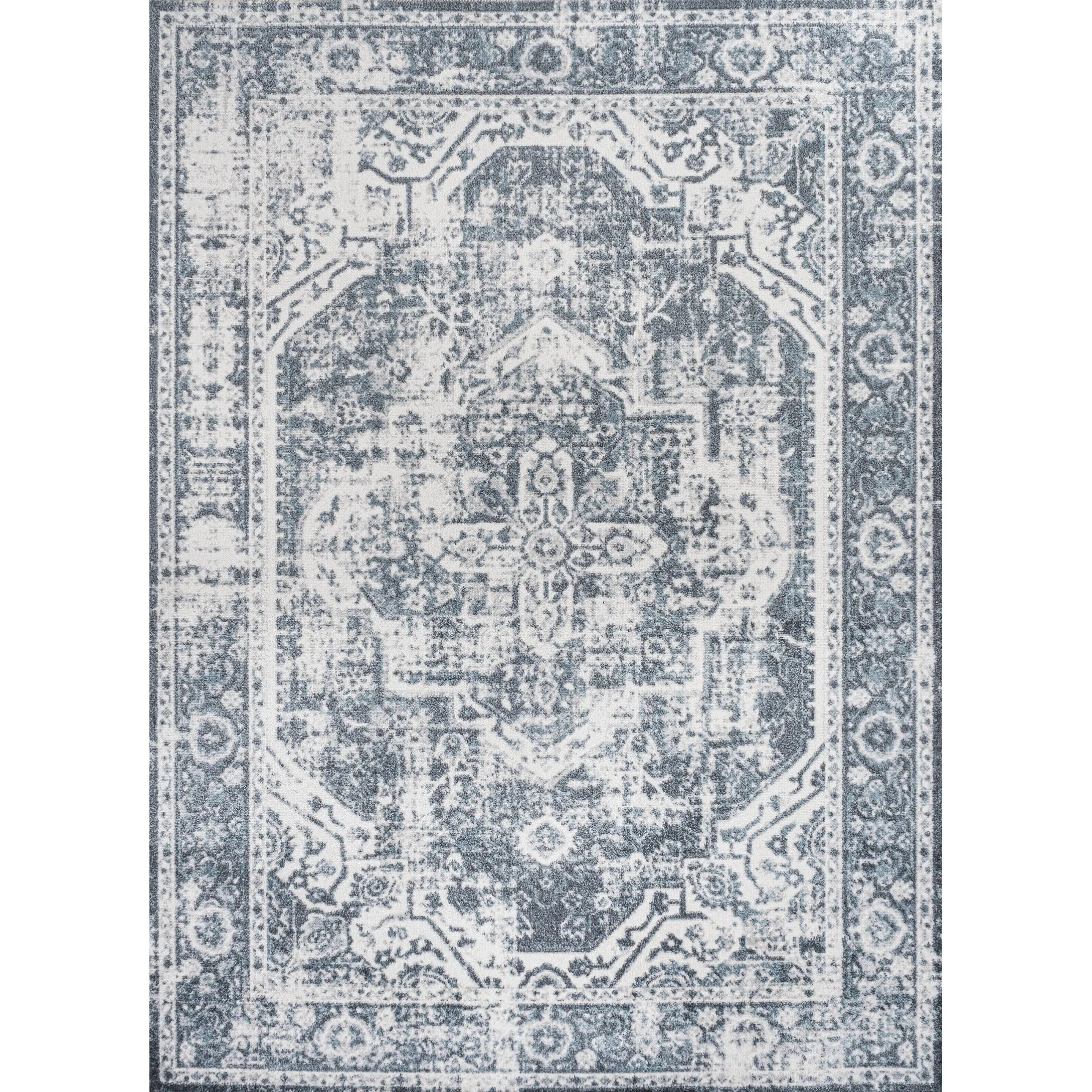 JONATHAN Y Pavel Bold Distressed Medallion Low-Pile Machine-Washable Area Rug
