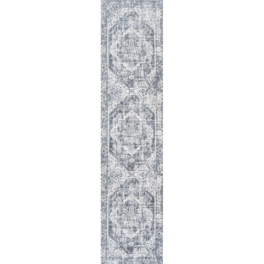 JONATHAN Y Pavel Bold Distressed Medallion Low-Pile Machine-Washable Area Rug