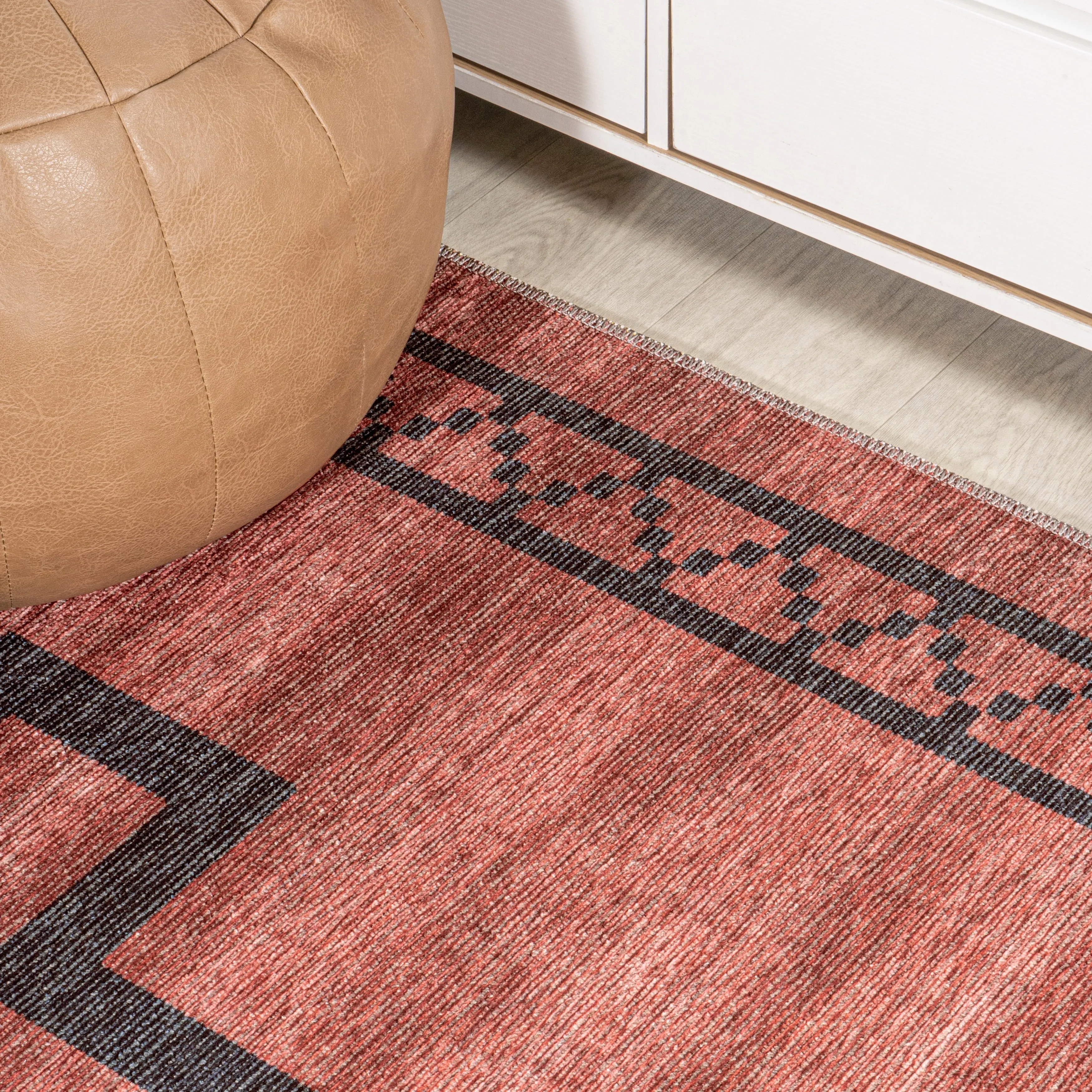 JONATHAN Y Rand Medallion Textured Weave Machine Washable Area Rug
