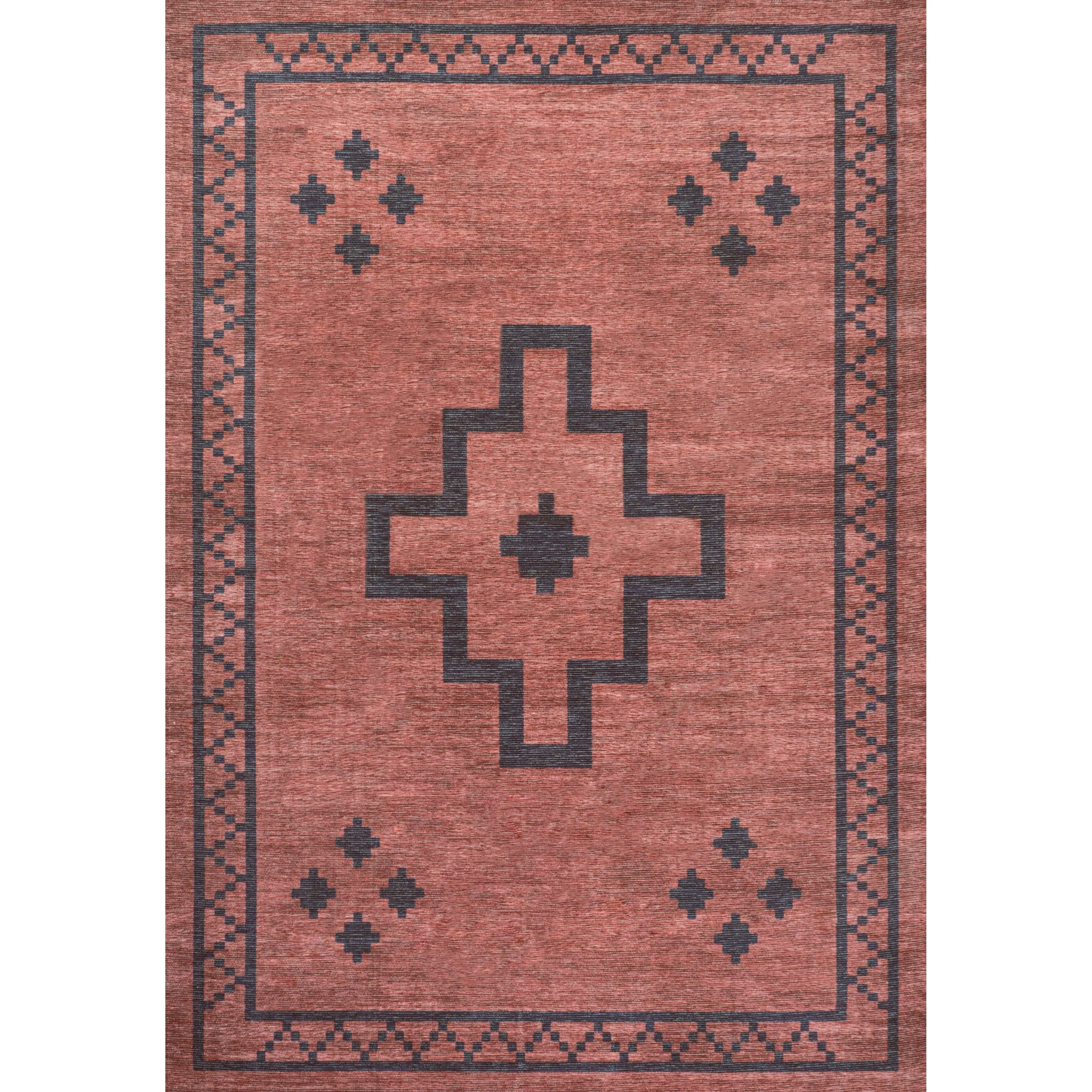 JONATHAN Y Rand Medallion Textured Weave Machine Washable Area Rug