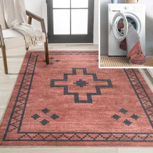 JONATHAN Y Rand Medallion Textured Weave Machine Washable Area Rug