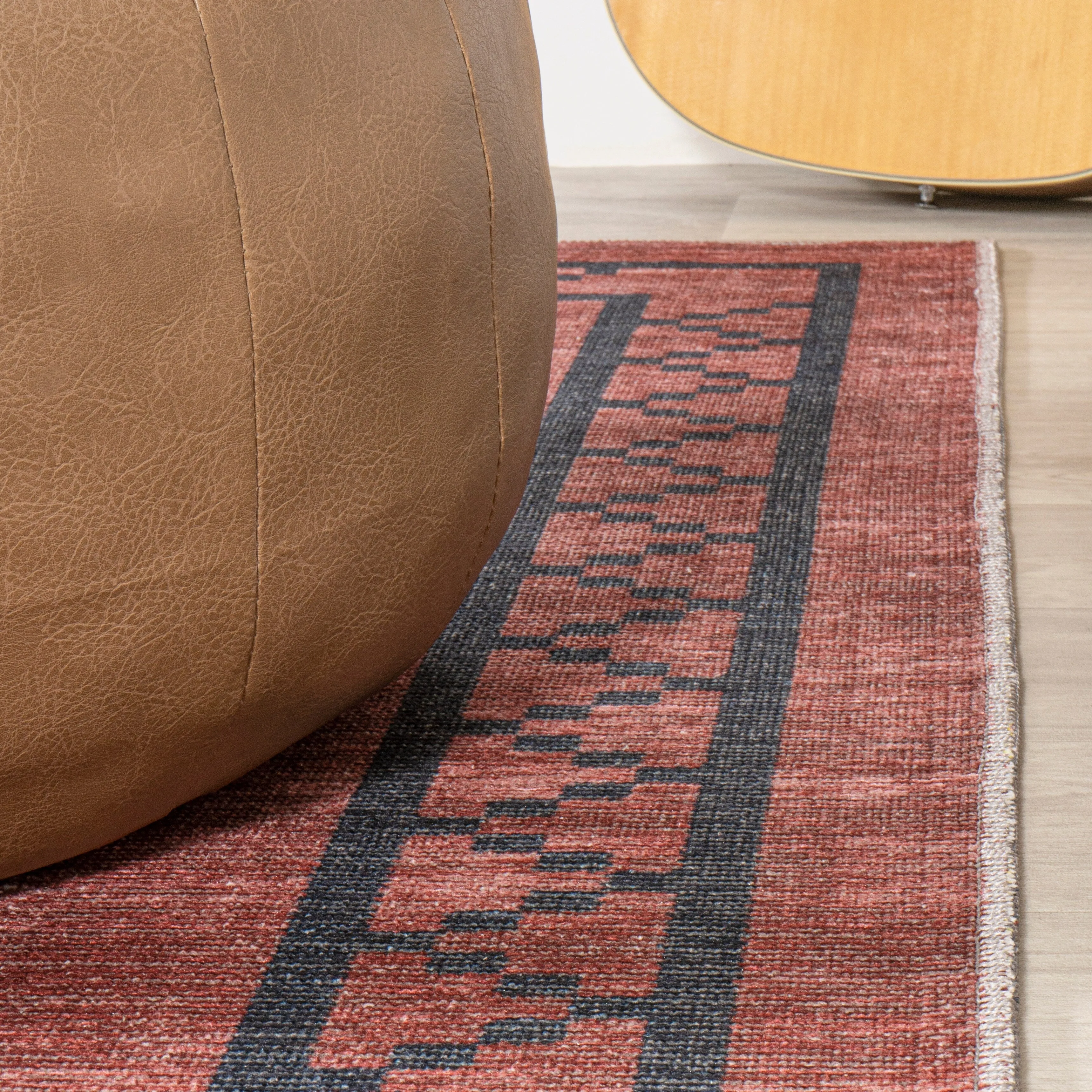 JONATHAN Y Rand Medallion Textured Weave Machine Washable Area Rug
