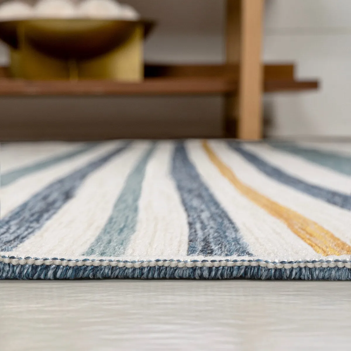 JONATHAN Y Reversible Zephyr Classic Coastal Ticking Stripe Machine-Washable Cream/Navy Indoor/Outdoor Rug