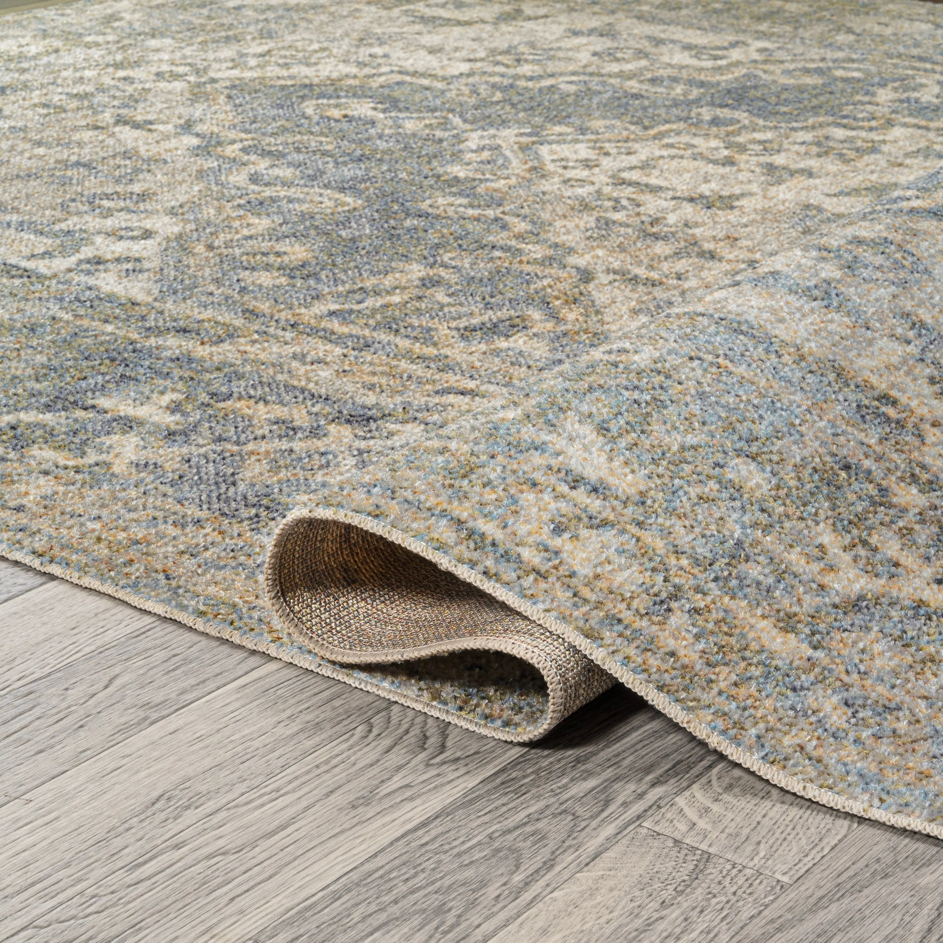 JONATHAN Y Shaii Distressed Medallion Low-Pile Machine-Washable Area Rug