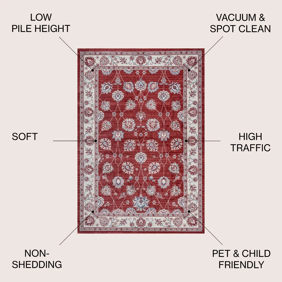 JONATHAN Y Traditional Persian Vintage Moroccan Area Rug