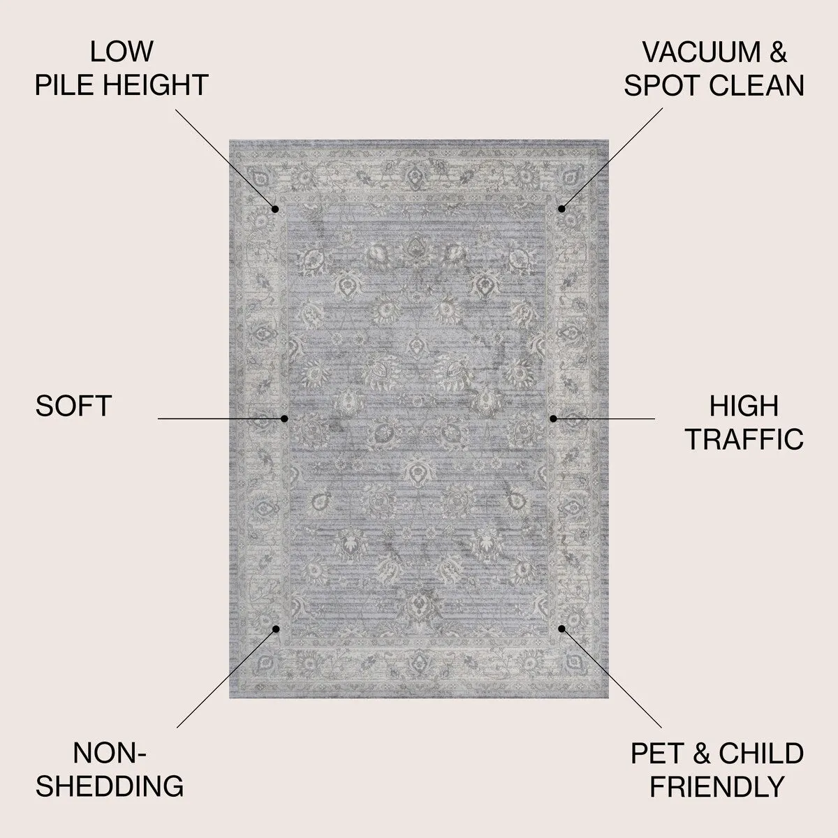 JONATHAN Y Traditional Persian Vintage Moroccan Area Rug