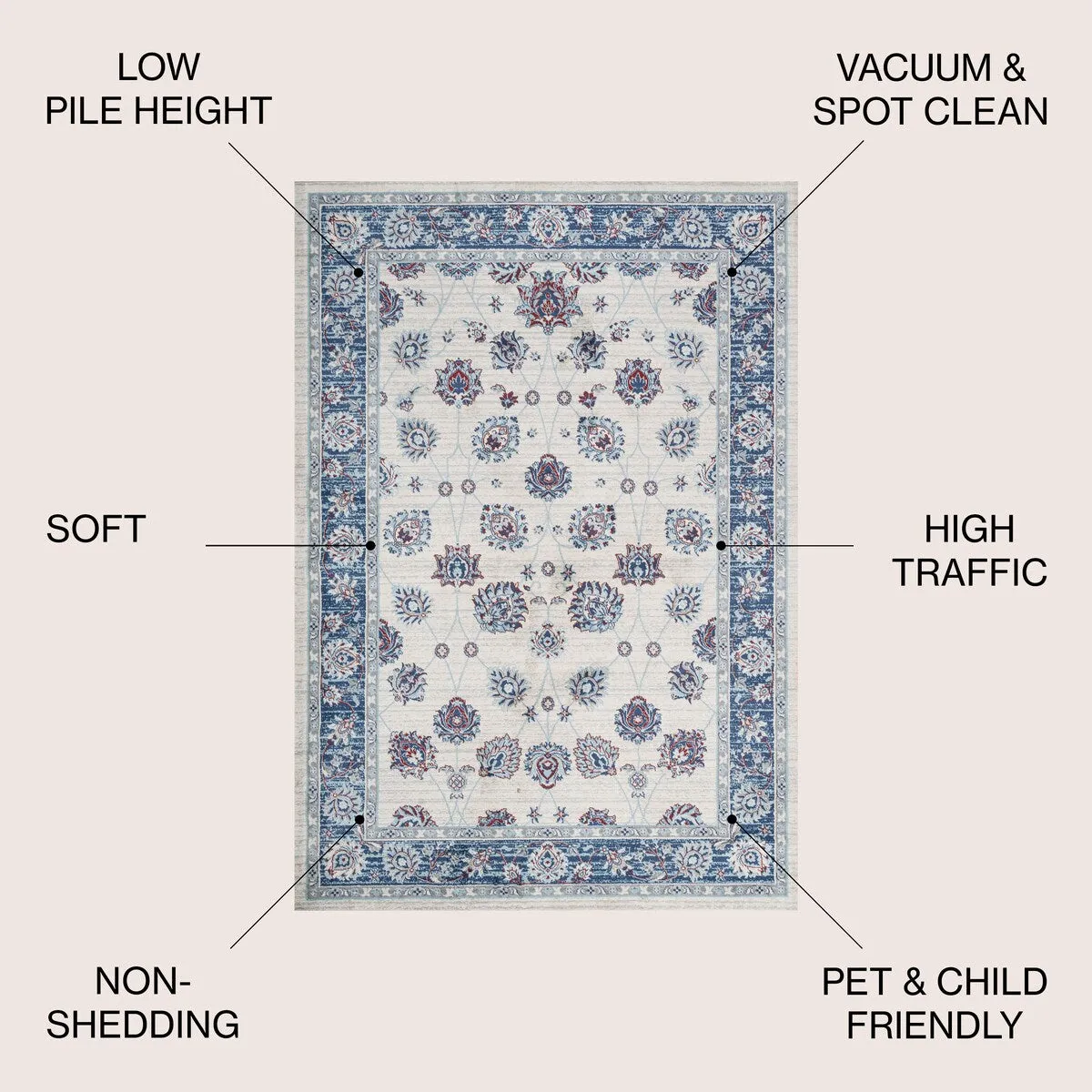 JONATHAN Y Traditional Persian Vintage Moroccan Area Rug