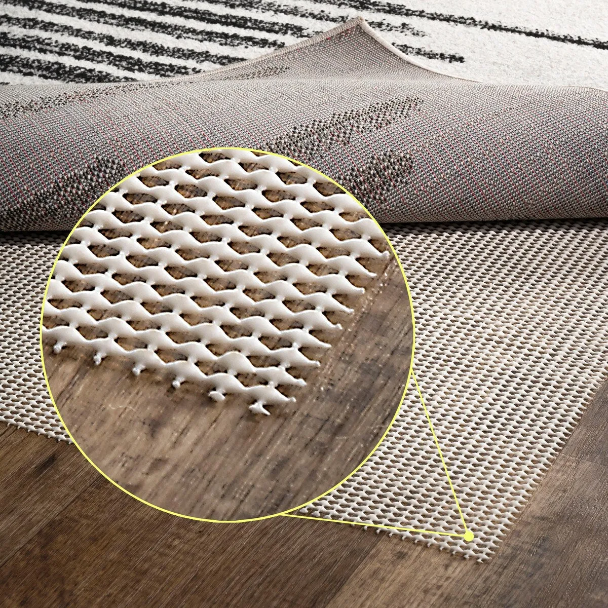 JONATHAN Y Ultra Stop Rug Pad Cream Pad - White