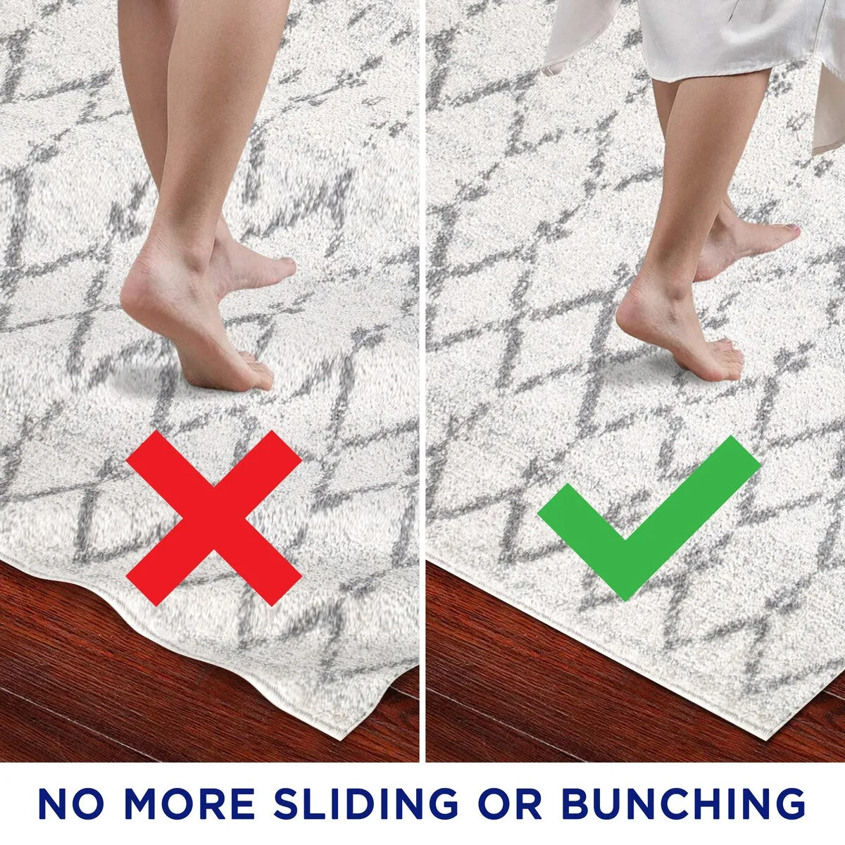 JONATHAN Y Ultra Stop Rug Pad Cream Pad - White