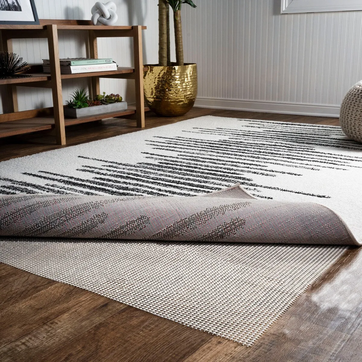 JONATHAN Y Ultra Stop Rug Pad Cream Pad - White