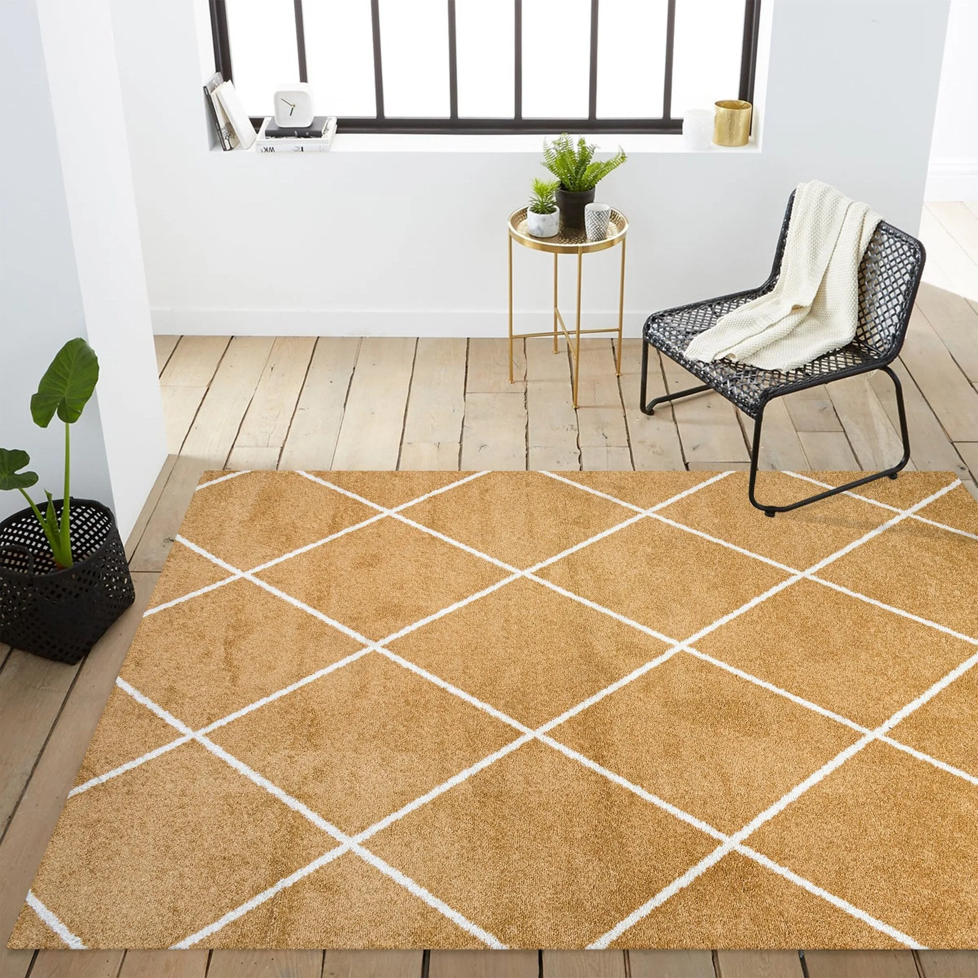 JONATHAN Y Viscon Minimalist Diamond Trellis Area Rug