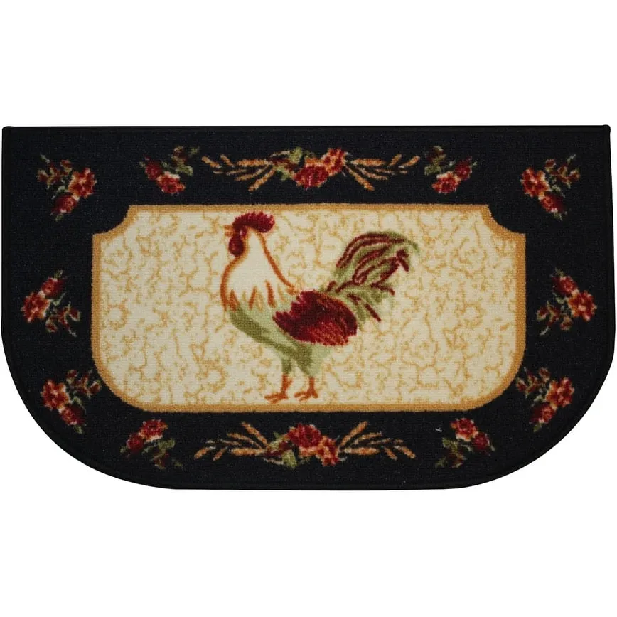 Kashi Home Kitchen Rug. Printed Durable Non Slip Floor Mat. Farmhouse Design 3 Piece Set - 3pc Set (2 18x30 D Shape & 1 20x40)