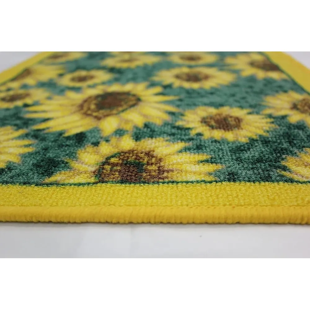 Kashi Home Kitchen Rug. Printed Durable Non Slip Floor Mat. Farmhouse Design 3 Piece Set - 3pc Set (2 18x30 D Shape & 1 20x40)