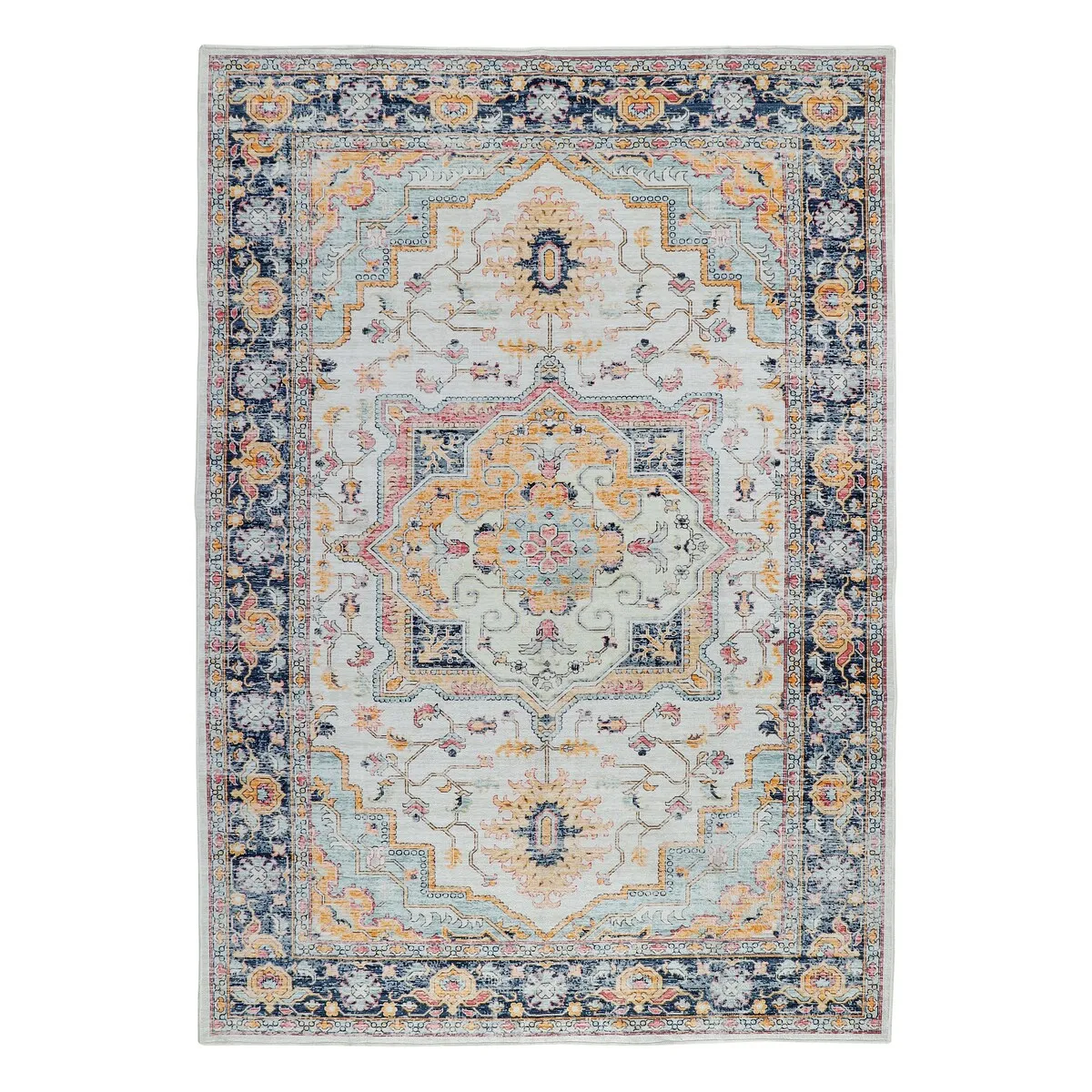 Kaspene Home Blue Vintage Washable Accent Area Rug