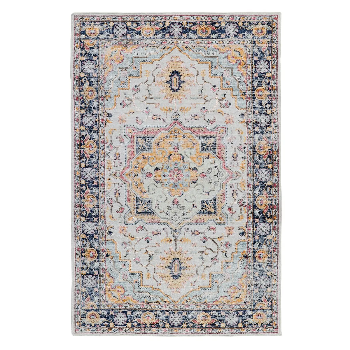 Kaspene Home Blue Vintage Washable Accent Area Rug