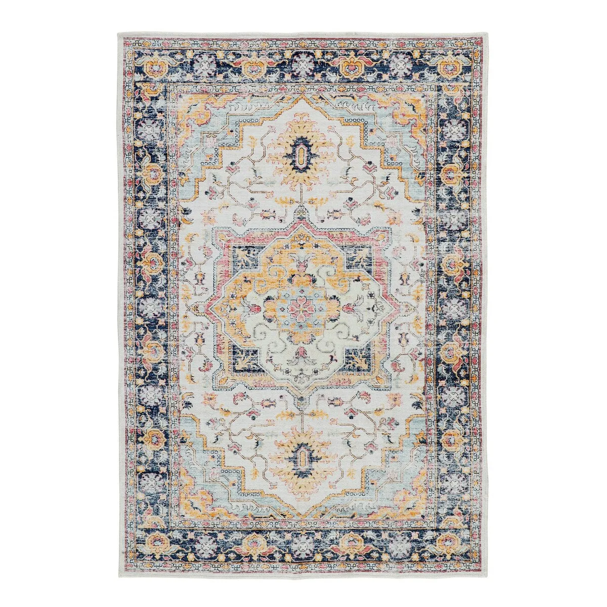 Kaspene Home Blue Vintage Washable Accent Area Rug