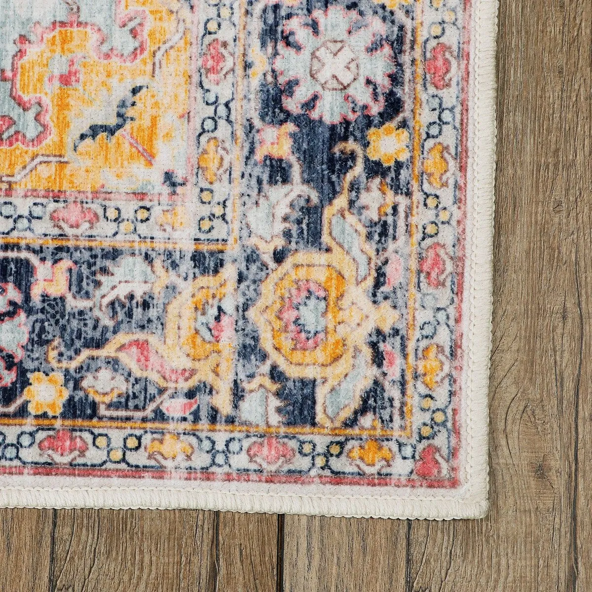 Kaspene Home Blue Vintage Washable Accent Area Rug