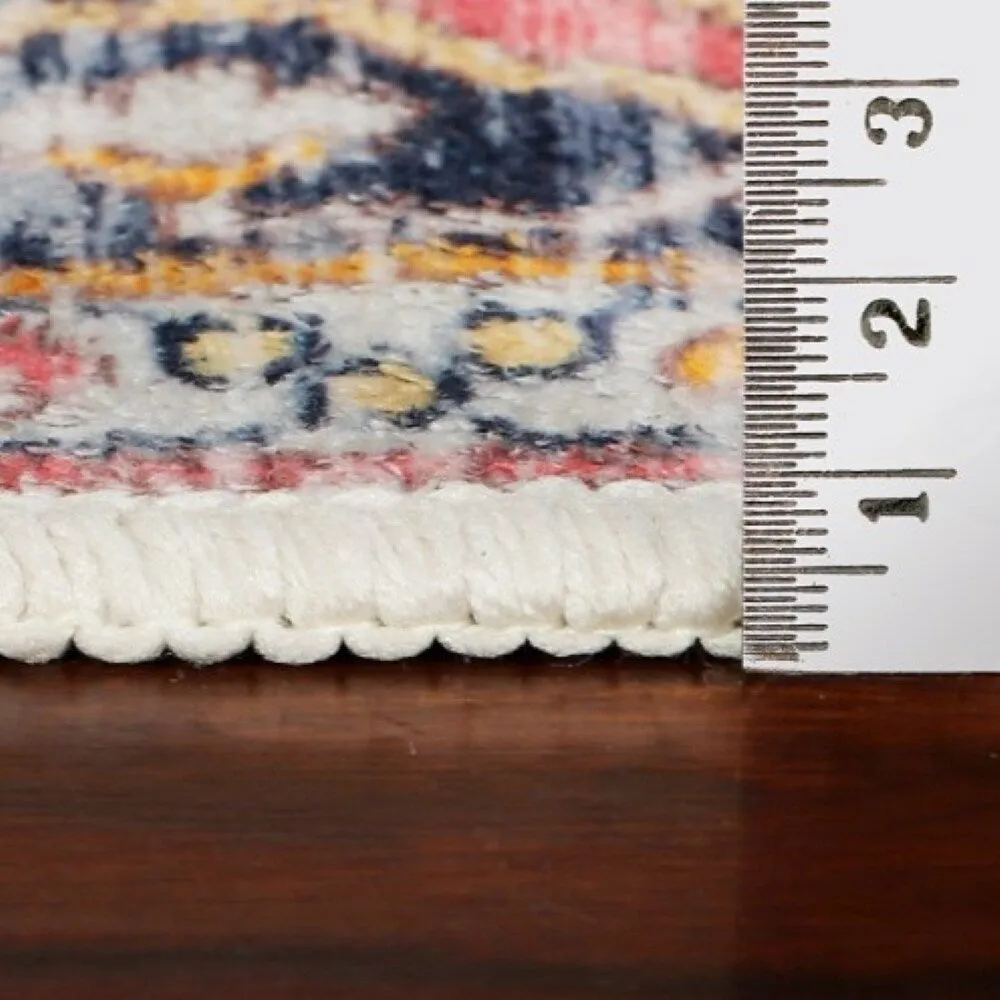 Kaspene Home Blue Vintage Washable Accent Area Rug