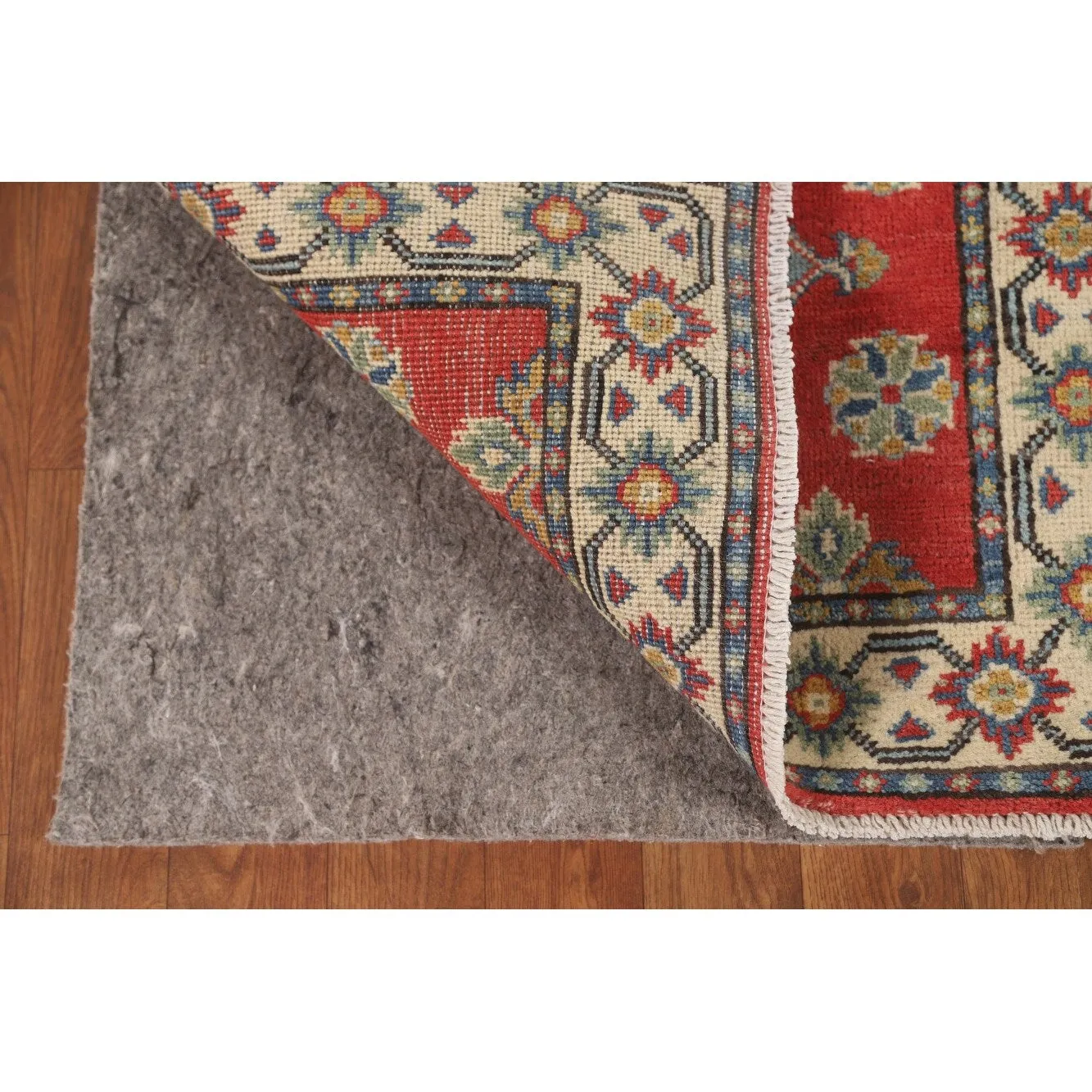Kazak Runner Rug Hand-Knotted Red Wool Carpet - 2'1 x 5'9