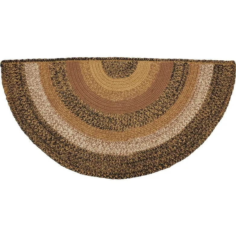 Kettle Grove Jute Rug Half Circle w/ Pad 16.5x33 - 16.5 x 33
