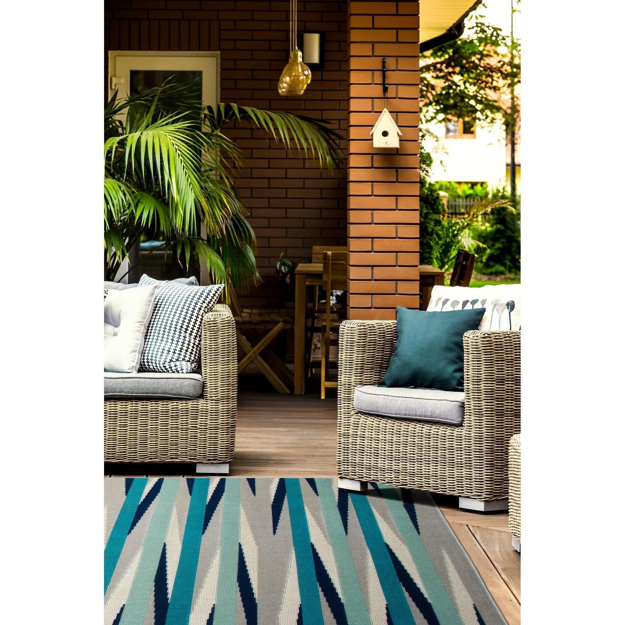Legata Collection Blue Machine-Made Indoor/OutdoorArea Rug