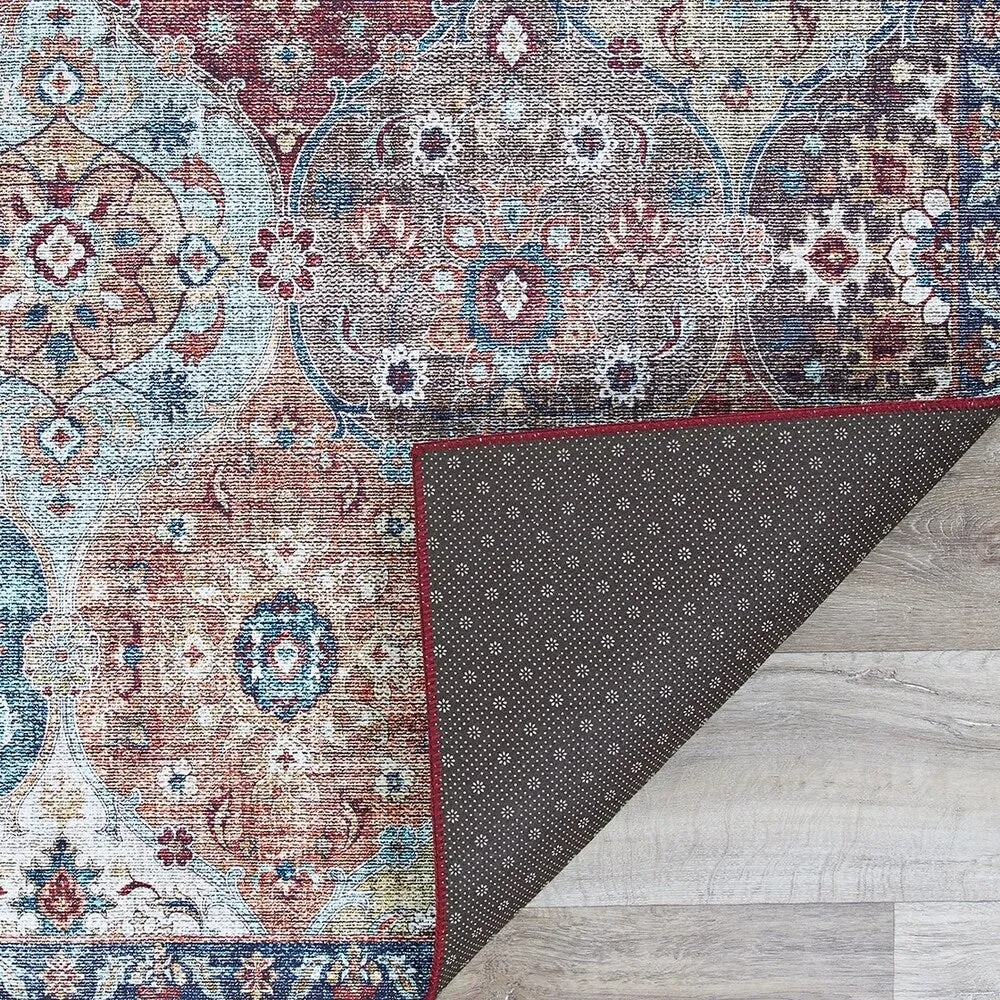 Legion Flora Mosaic Blue-Multicolor Area Rug
