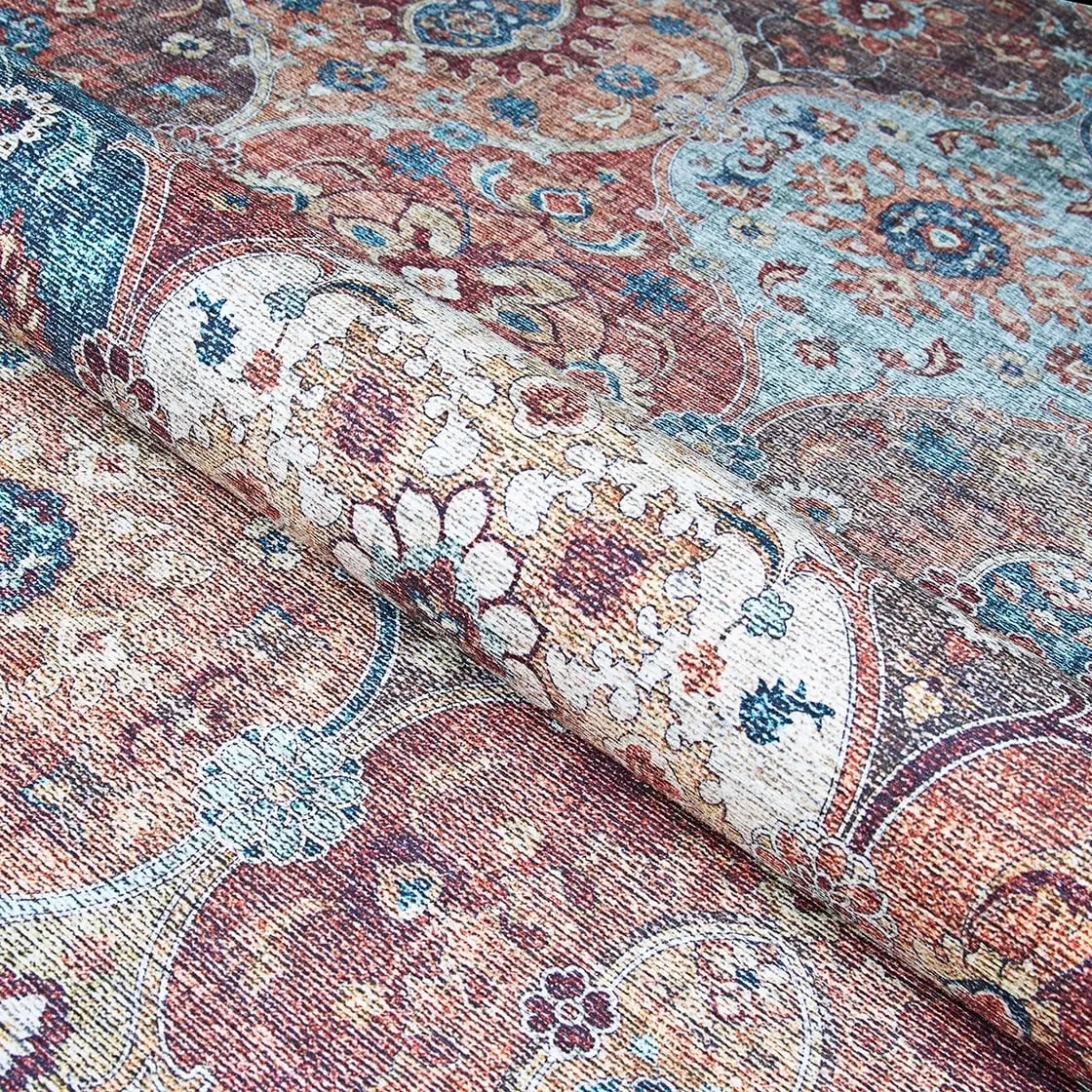 Legion Flora Mosaic Blue-Multicolor Area Rug