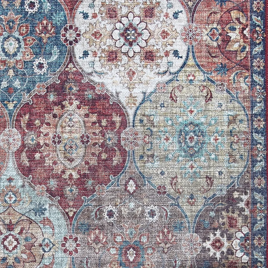 Legion Flora Mosaic Blue-Multicolor Area Rug