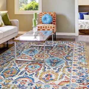 Legion Vivid Botanical Yellow-Blue Area Rug