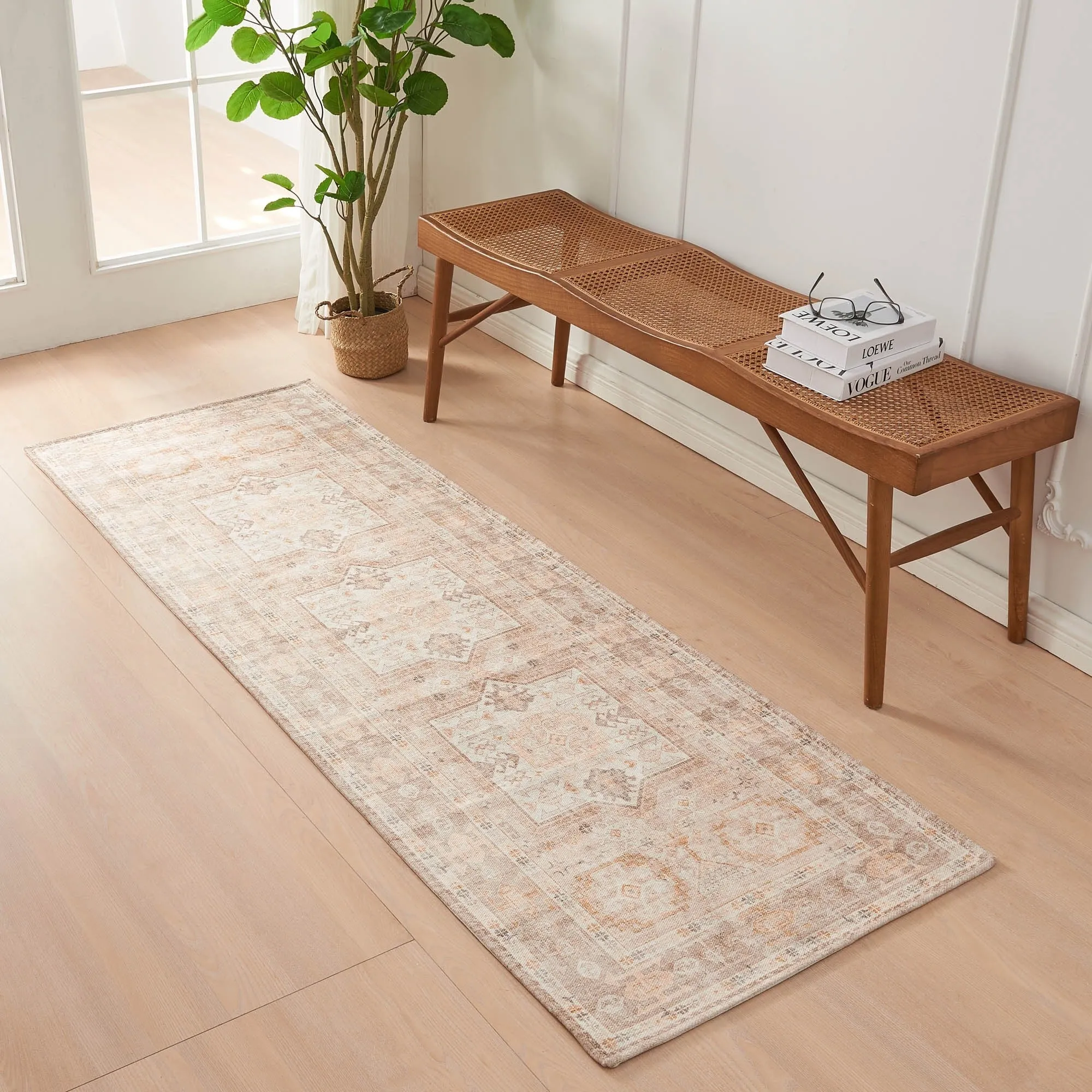 Linery & Co. Machine Washable Slip Resistant Vintage Patterned Accent Rugs