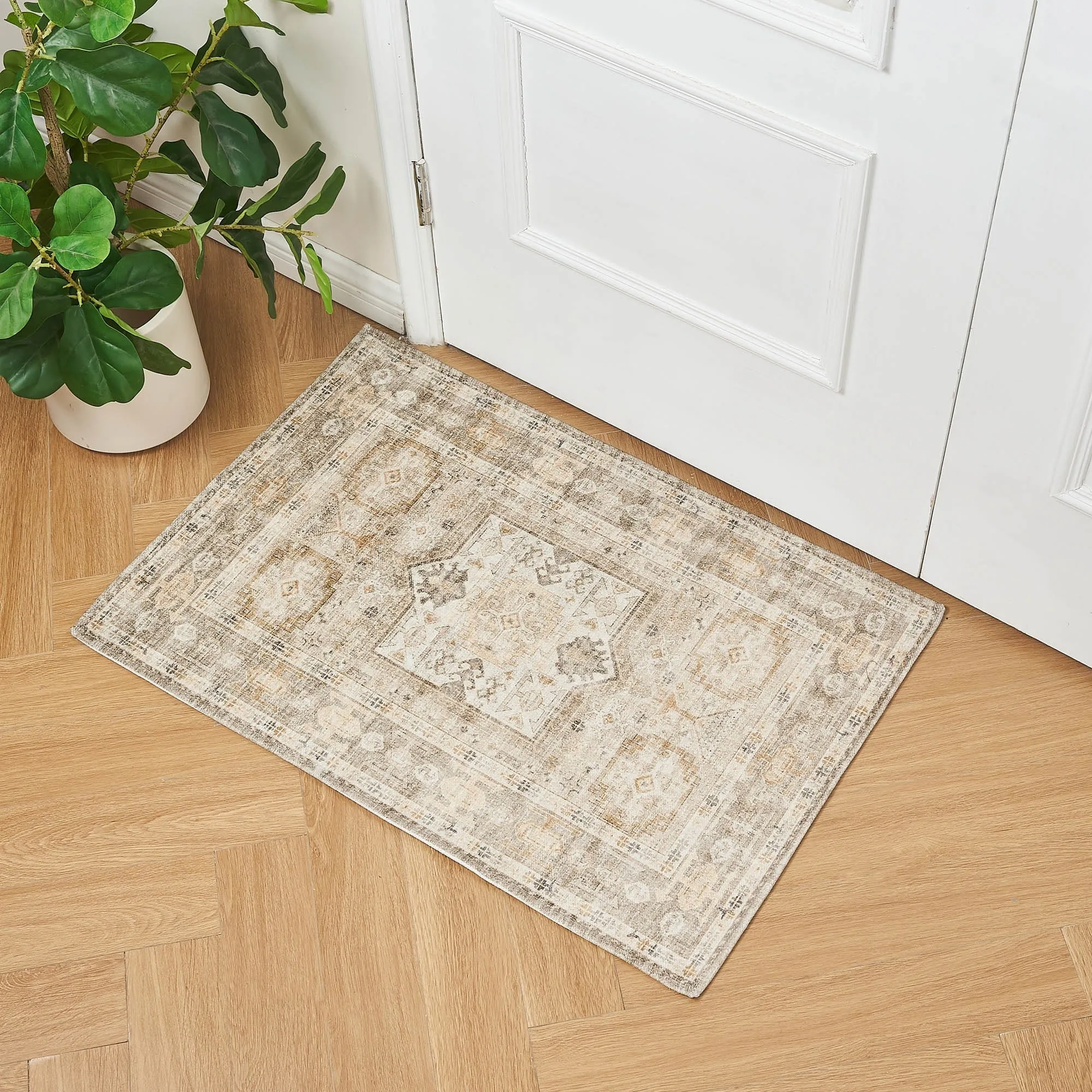 Linery & Co. Machine Washable Slip Resistant Vintage Patterned Accent Rugs