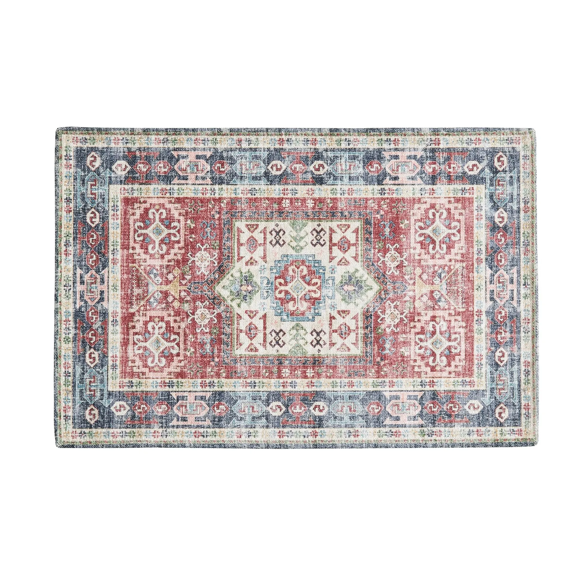Linery & Co. Machine Washable Slip Resistant Vintage Patterned Accent Rugs