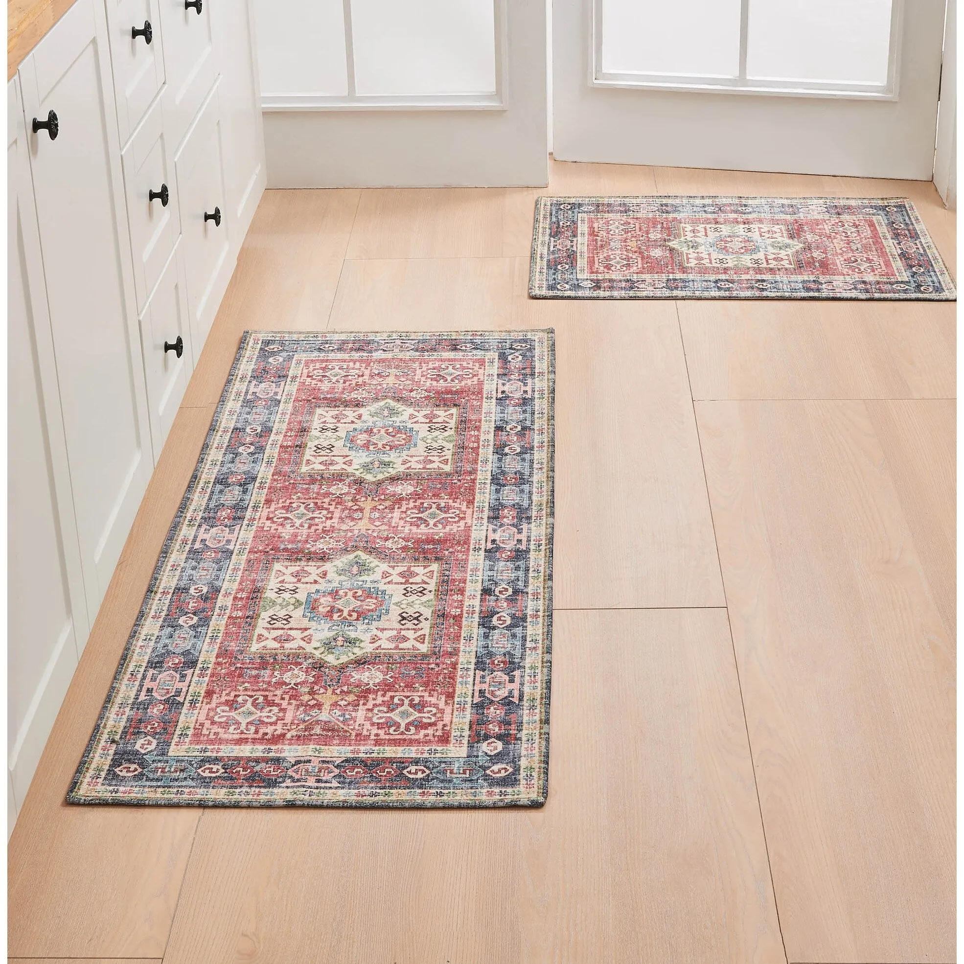 Linery & Co. Machine Washable Slip Resistant Vintage Patterned Accent Rugs