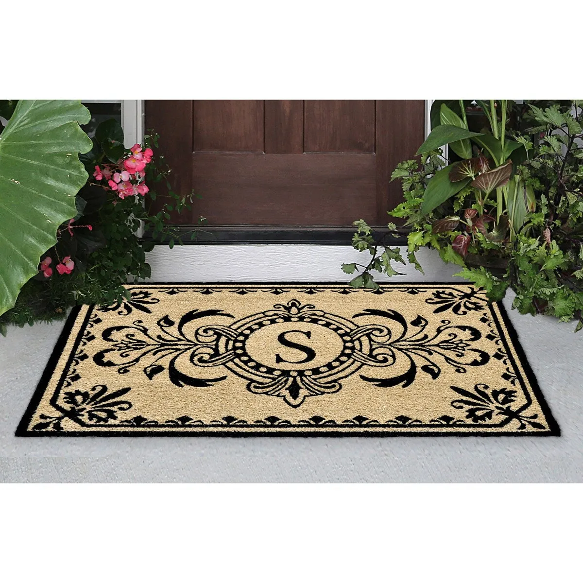 Liora Manne Dwell Vine Outdoor Mat Black